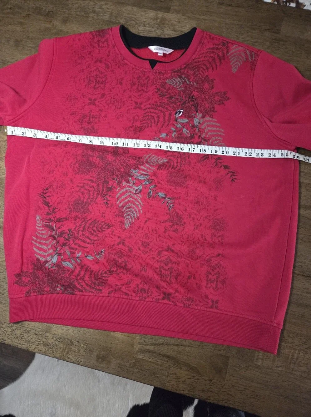 Northern Traditions Cardinal Bird Floral Crewneck Sweatshirt - Picture 7 of 8
